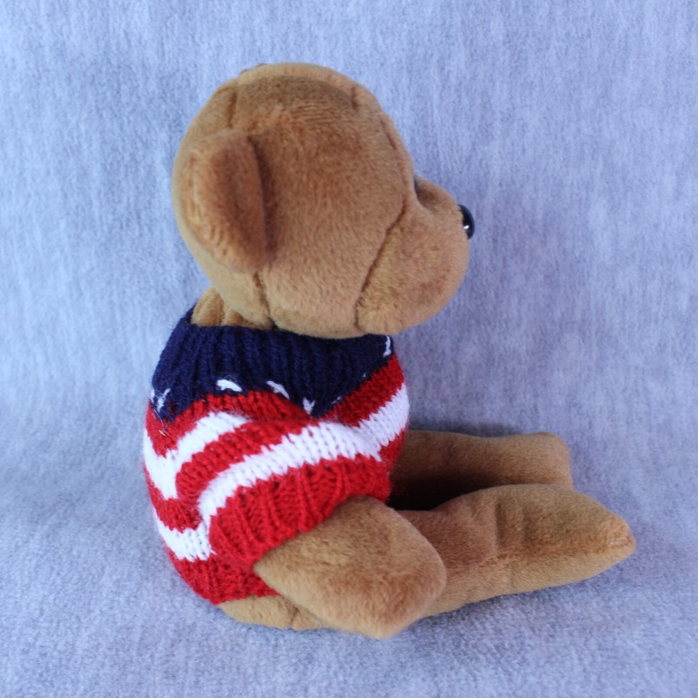 TEDDY BEAR "Justice" March of Dimes American Sweater 8" Plush Stuffed Animal Toy - Picture 3 of 5